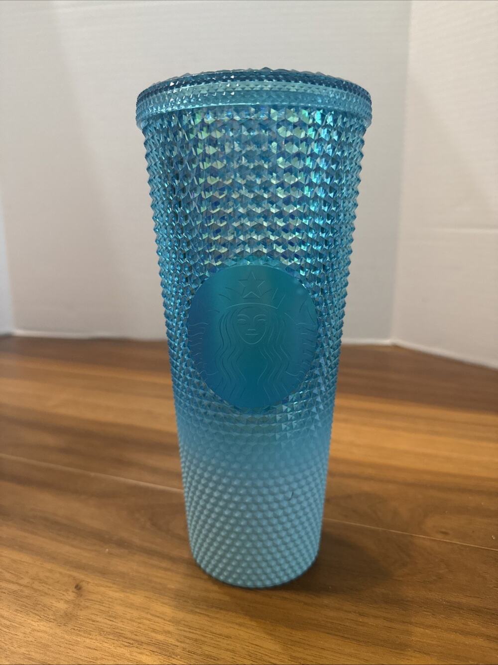 2023 Starbucks Gradient Blue Teal Bling Ombre Studded Tumbler Venti Cup 24oz